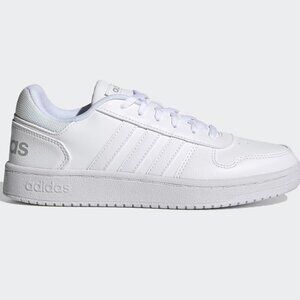 Adidas Hoops 2.0 Women's Sneakers White on White Classic Low Top Size 8